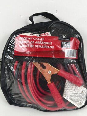 Autocraft 10 Gauge 12 Foot Light Duty Booster Cables AC124 MC-235